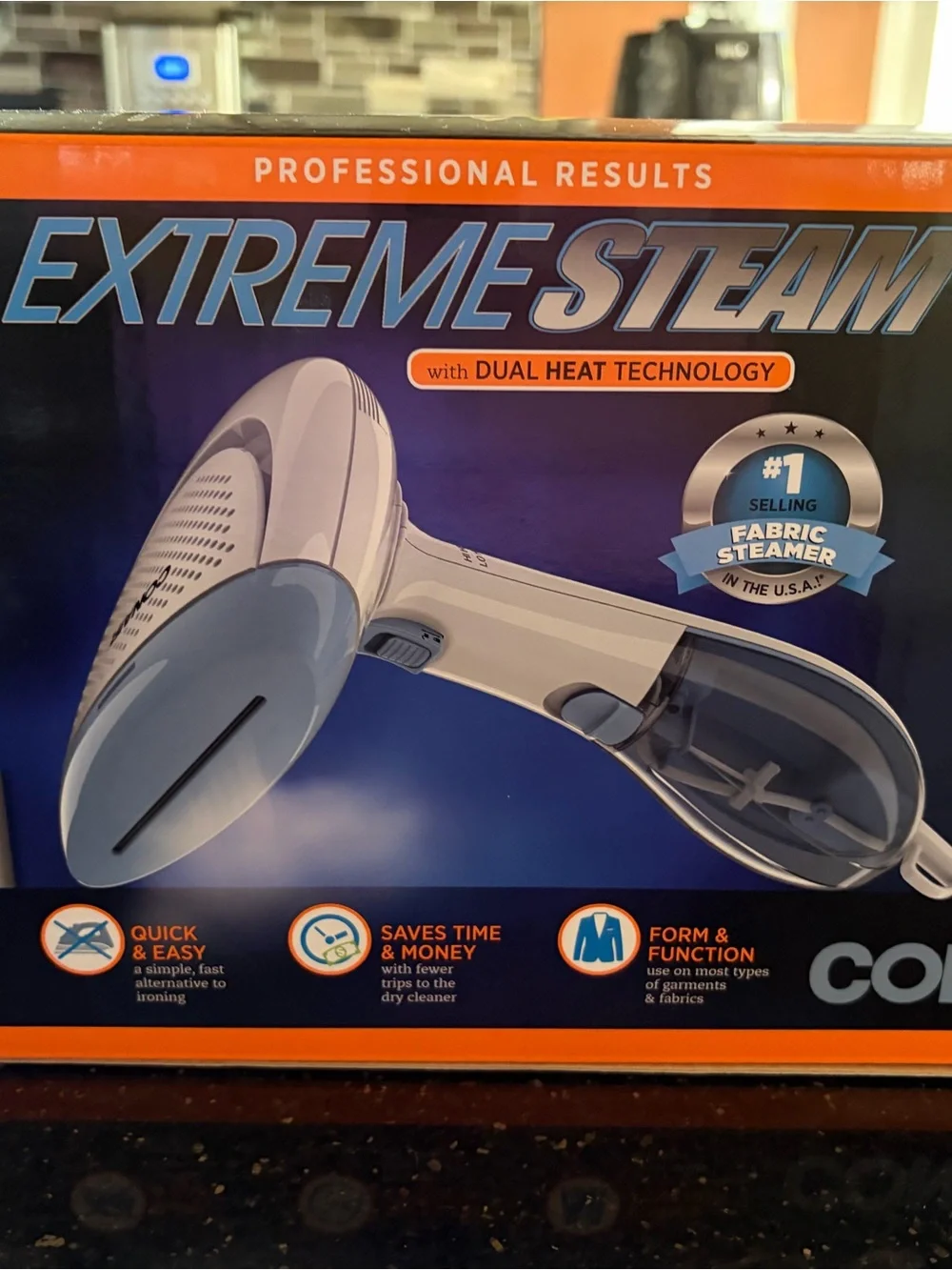 Extreme Steam Fabric Steamer - White & Light Blue - Picture 1 of 2
